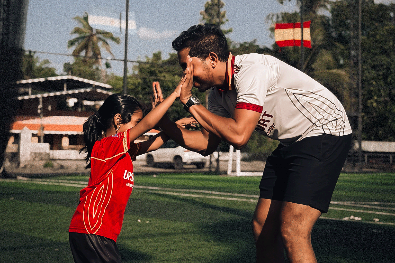 UPSPORT Football Academy outdoor training session with young players